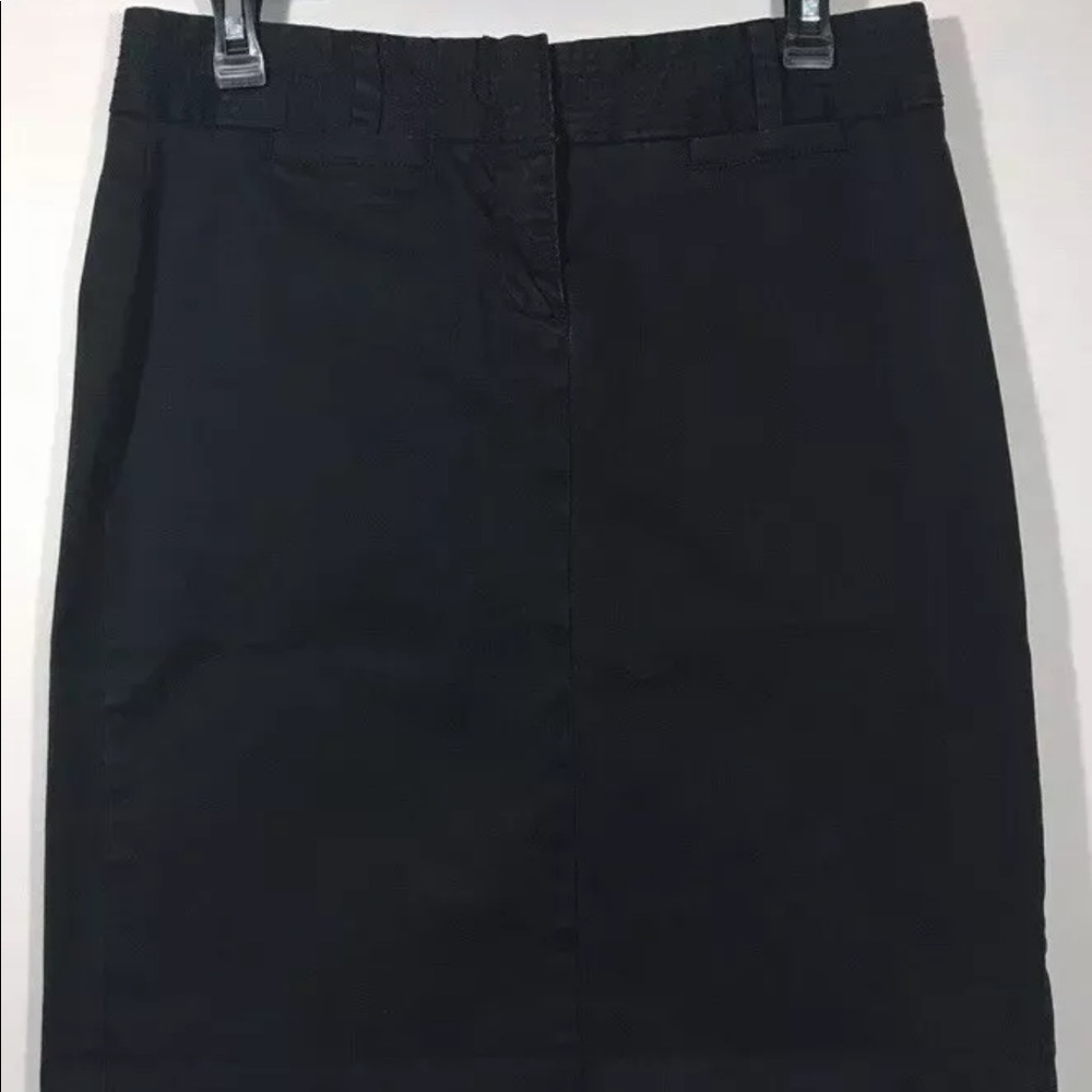 Black J Crew Stretch Pencil Skirt knee length